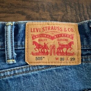 Levi’s 505 Men’s Jeans W38 L29 Regular Fit Blue Denim Classic Straight Leg